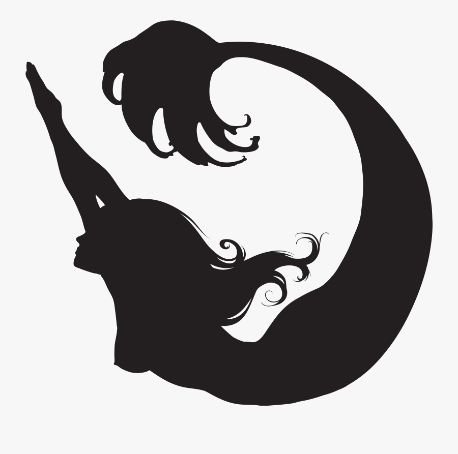 Mermaid Silhouette Mermaid Clipart Transparent Background, Transparent Clipart
