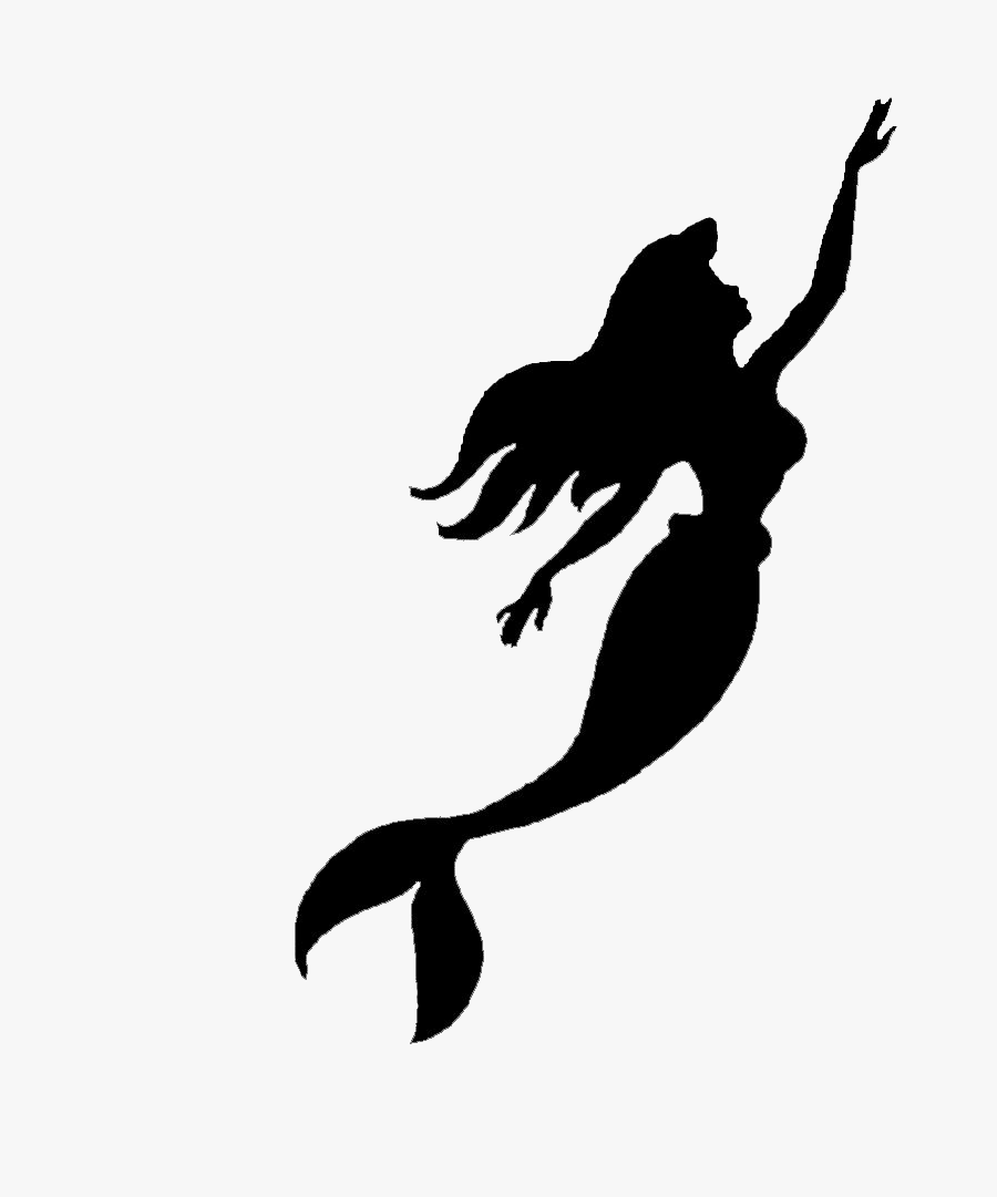Shadow Clipart Mermaid - Ariel Little Mermaid Silhouette, Transparent Clipart