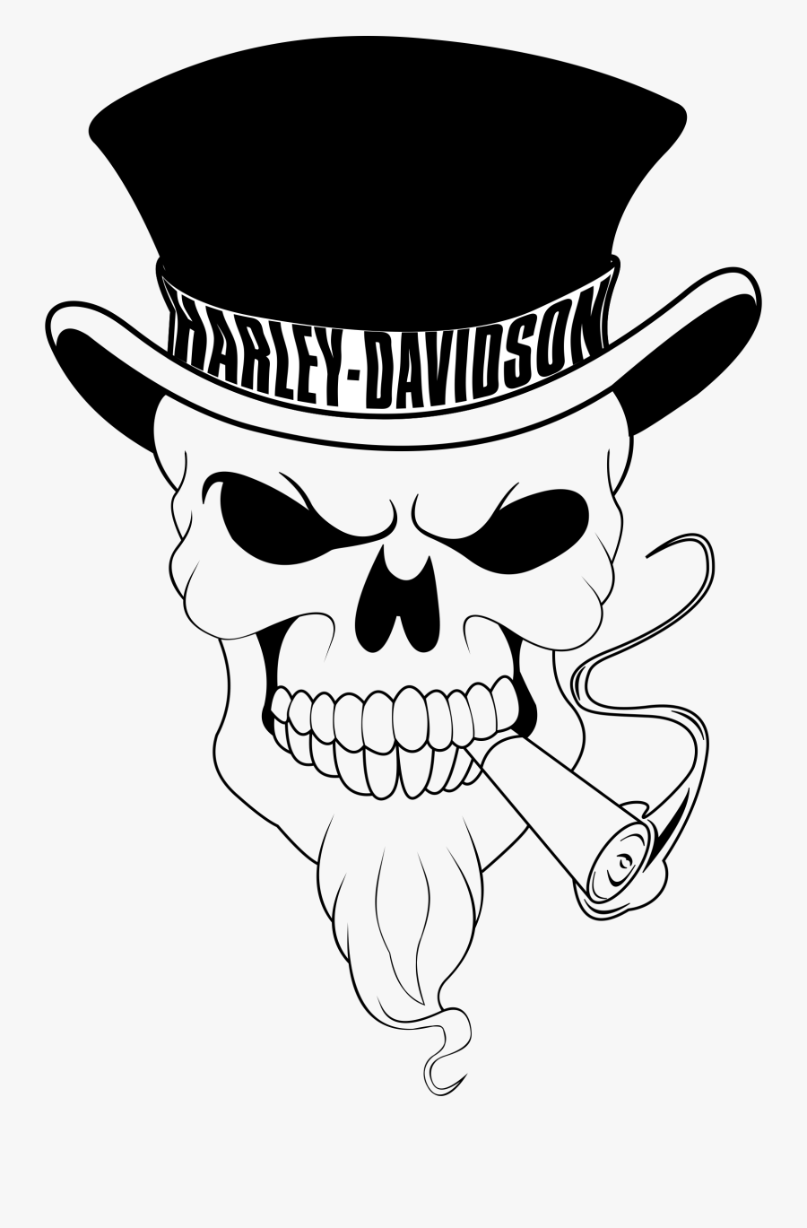 Skull Clipart Motorcycle - Harley Davidson Logo With Skull, Transparent Clipart