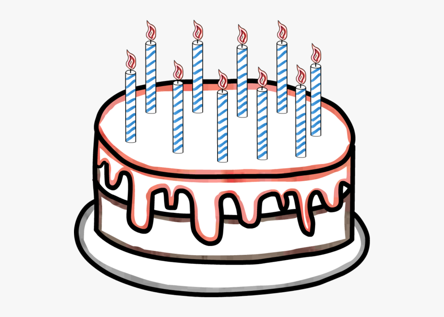 Cake Clipart 10 Candle - 10 Candles On Cake, Transparent Clipart