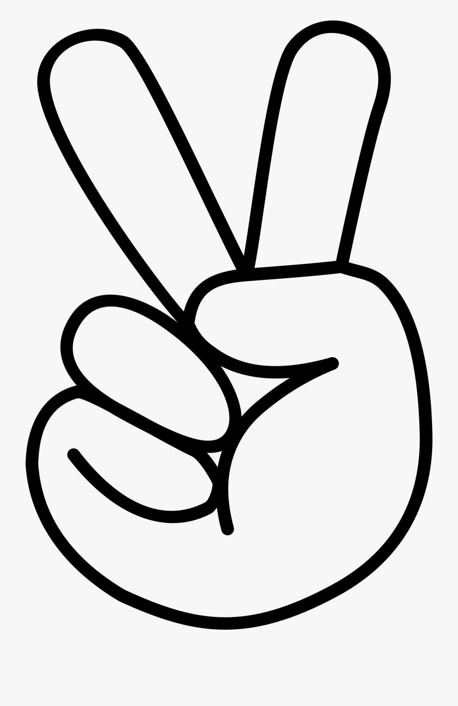 Clipart - Finger Peace Sign Clipart, Transparent Clipart