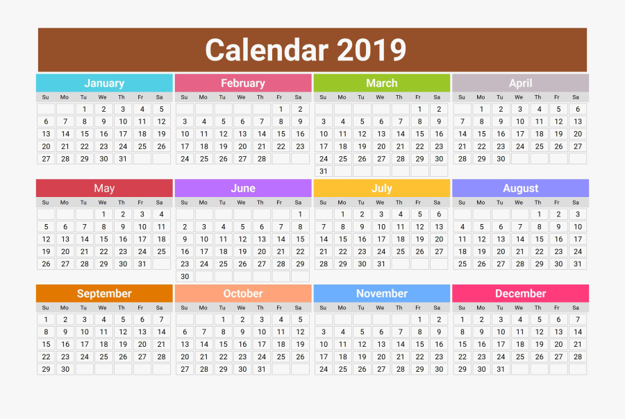 Calendar Clipart Resolution - Australian Calendar 2019 Printable, Transparent Clipart