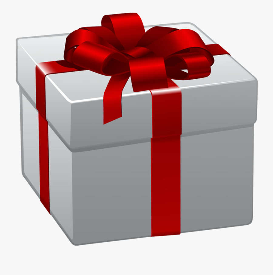 Transparent White Present With Red Bow Clipart - Transparent Background Gift Png, Transparent Clipart