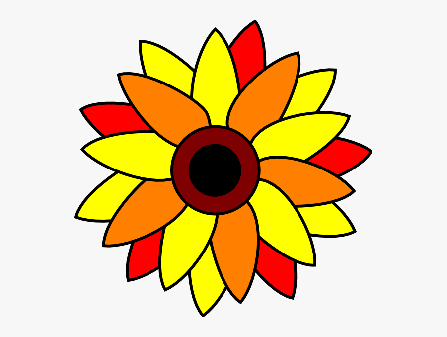 Simple Sunflower Coloring Page, Transparent Clipart