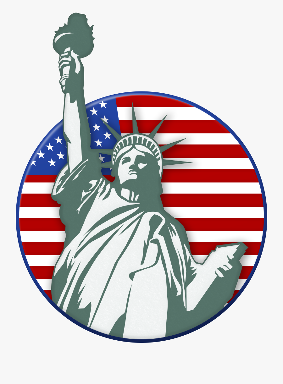 Statue Of Liberty Usa Stamp Png Clip Art Image - Statue Of Liberty American Flag Clipart, Transparent Clipart