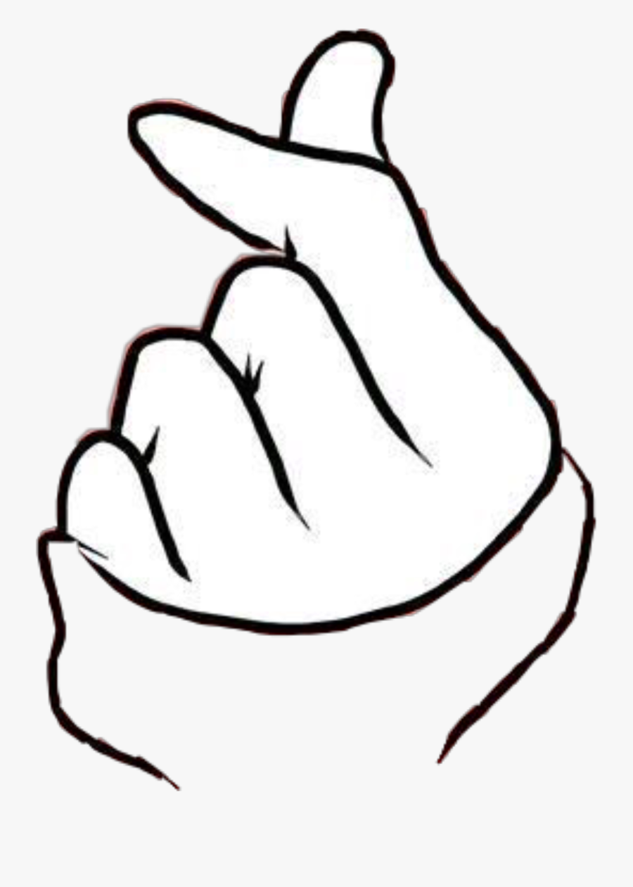 Heart In Hand Clipart - Korean Hand Heart Drawing, Transparent Clipart