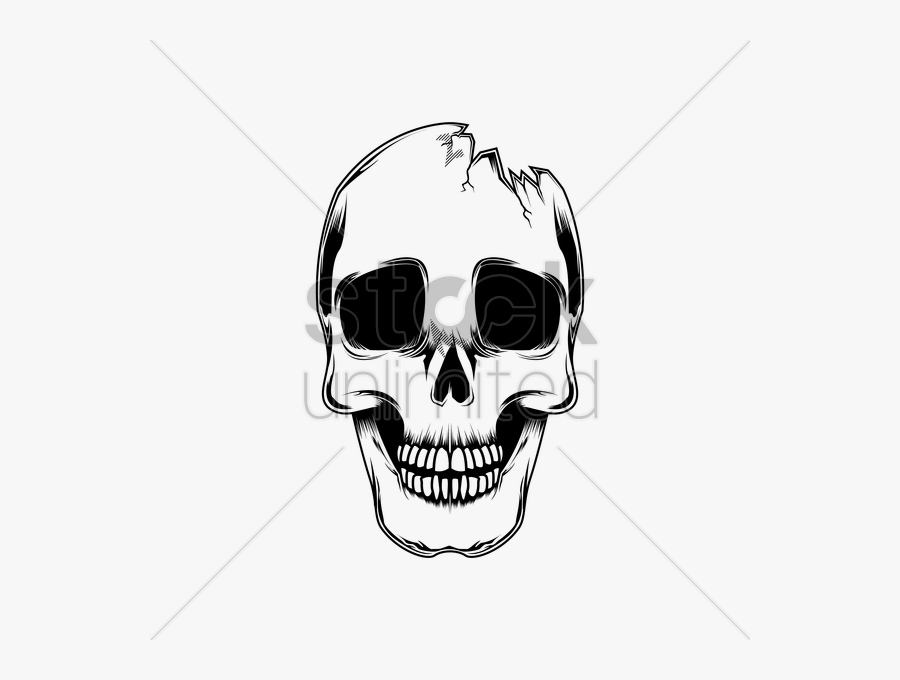 Skull Clipart Feminine For Free Download And Use In - Easy Broken Skull Drawing, Transparent Clipart