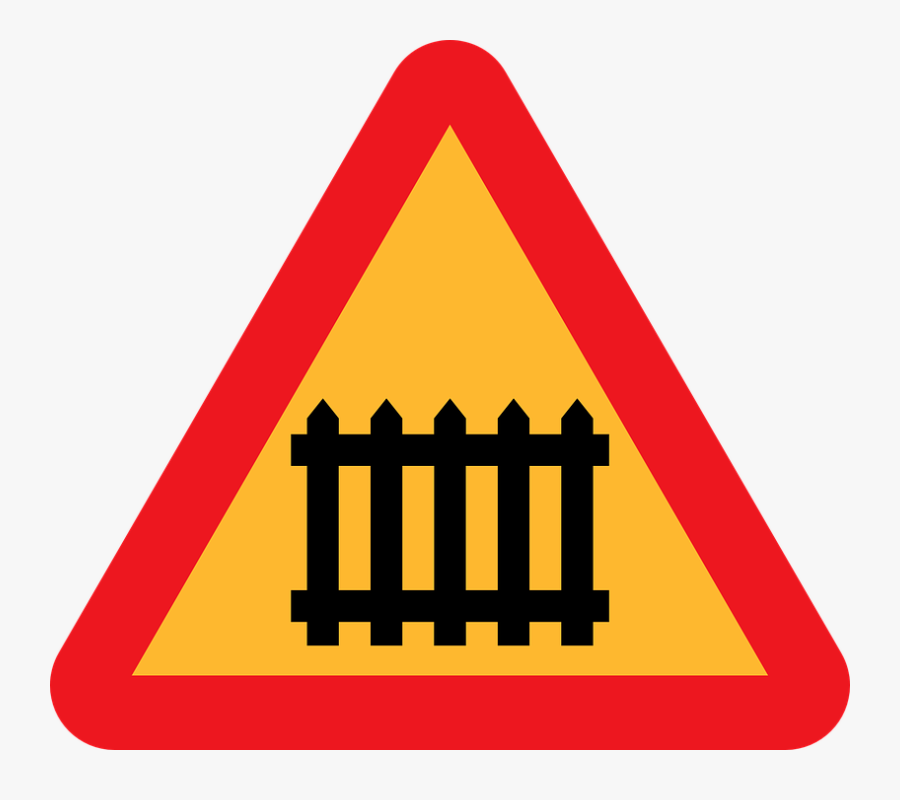 Fence Roadsign Clip Art - Guarded Railway Crossing Sign, Transparent Clipart