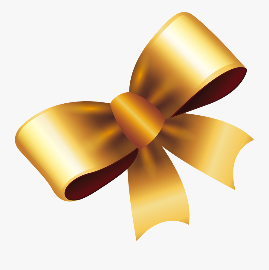 Bow Vector Satin - Gold Bow Clip Art, Transparent Clipart