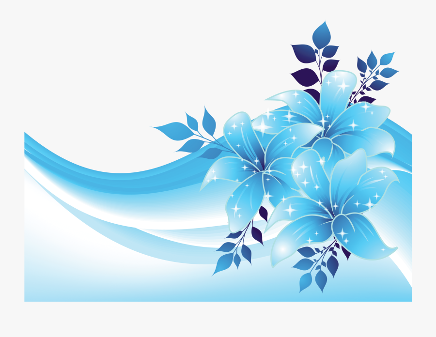 Blue Flowers Clipart A - Background Design Blue Flower, Transparent Clipart