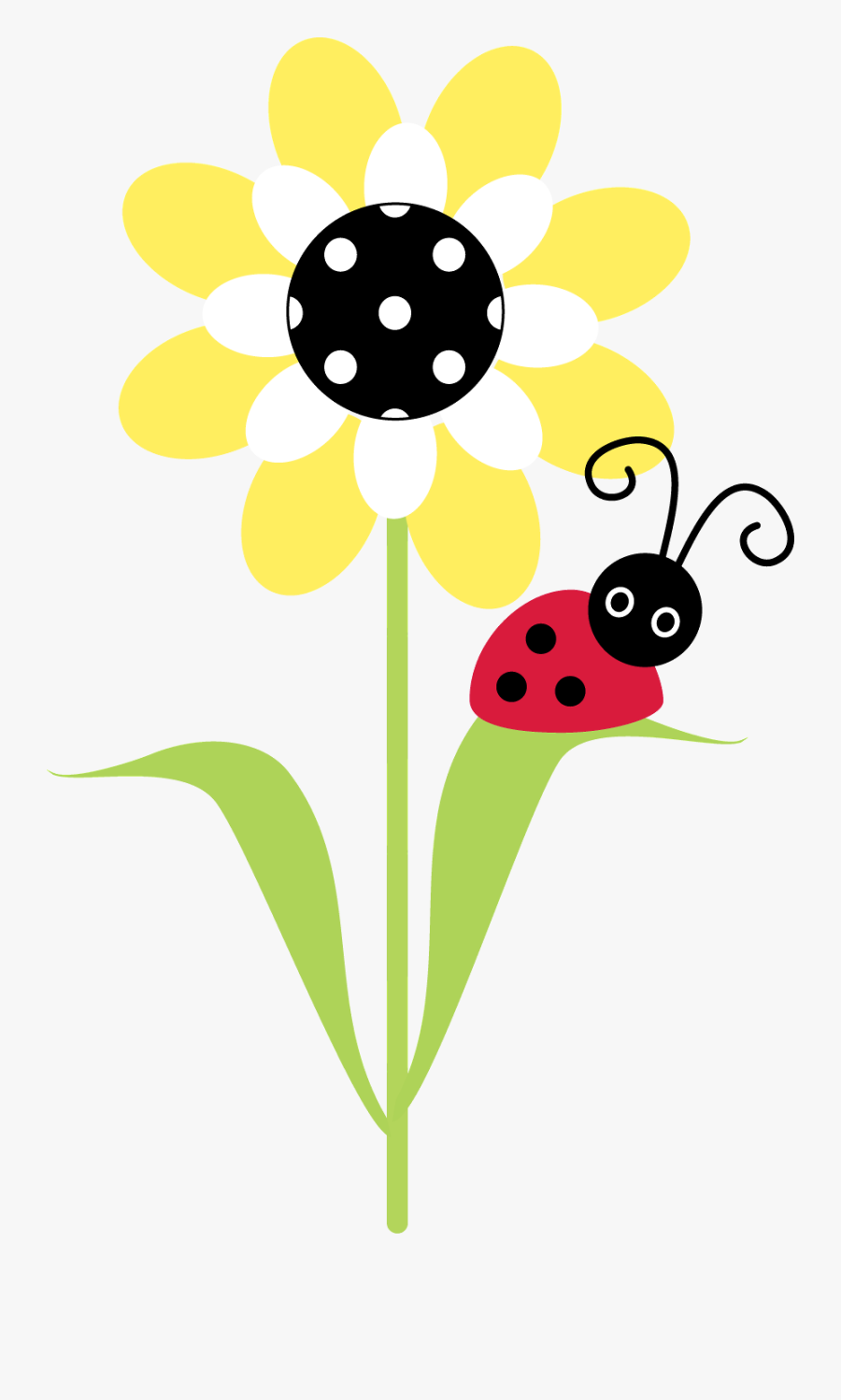 Sunflower Clipart Baby - Ladybug Clipart Sun Flower, Transparent Clipart