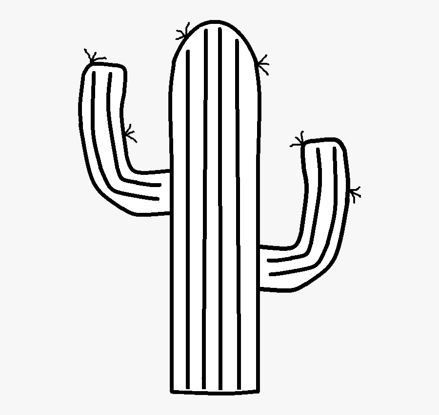Cactus Clipart Black And White - White Cactus Clip Art, Transparent Clipart