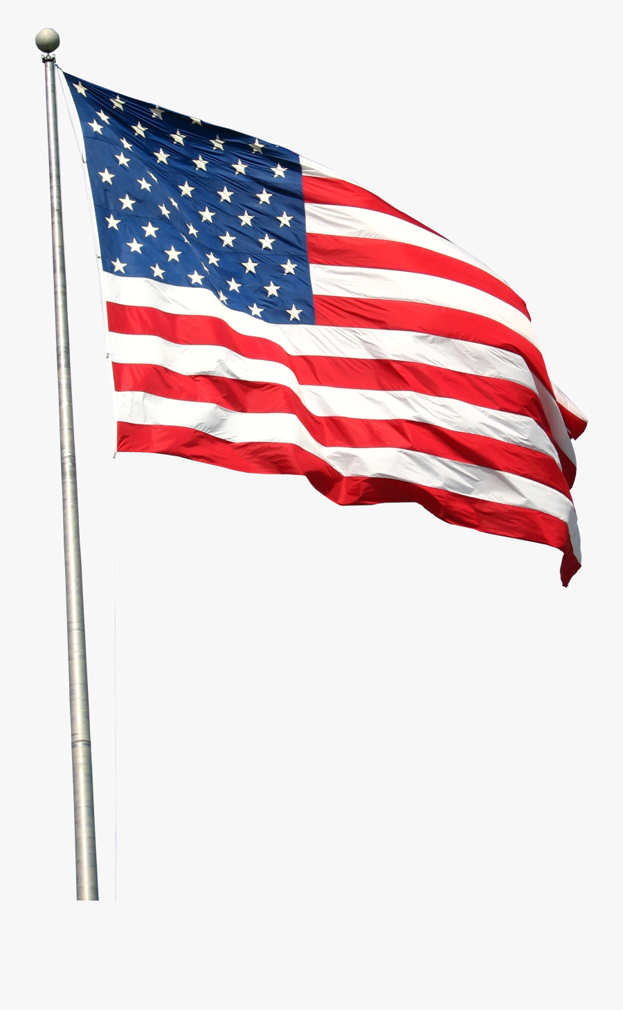 Flags Clipart American - American Flag Pole Transparent Background, Transparent Clipart