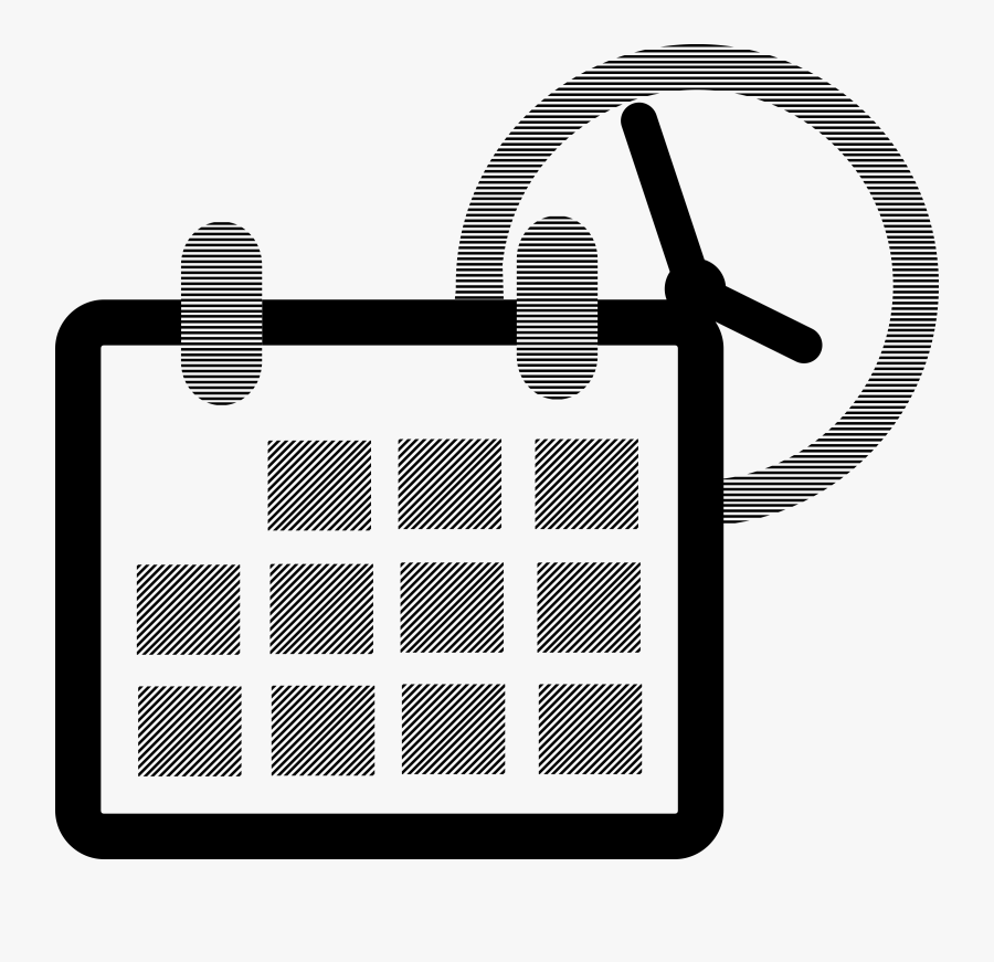 Calendar With Clock Icons Png - Clip Art Kalender 2019, Transparent Clipart