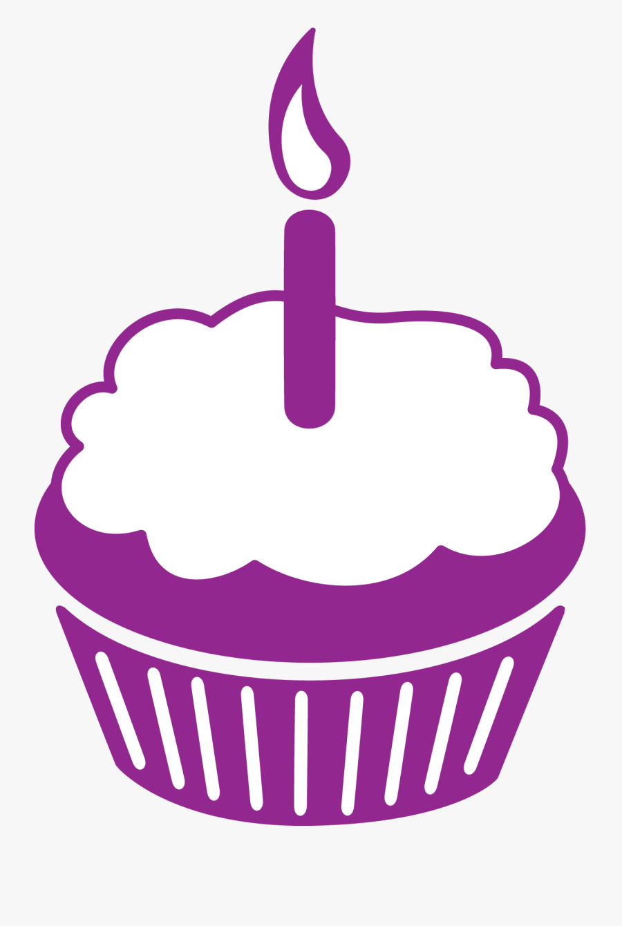 Transparent Purple Cupcakes Clipart - Birthday Cupcake Cake Clipart, Transparent Clipart