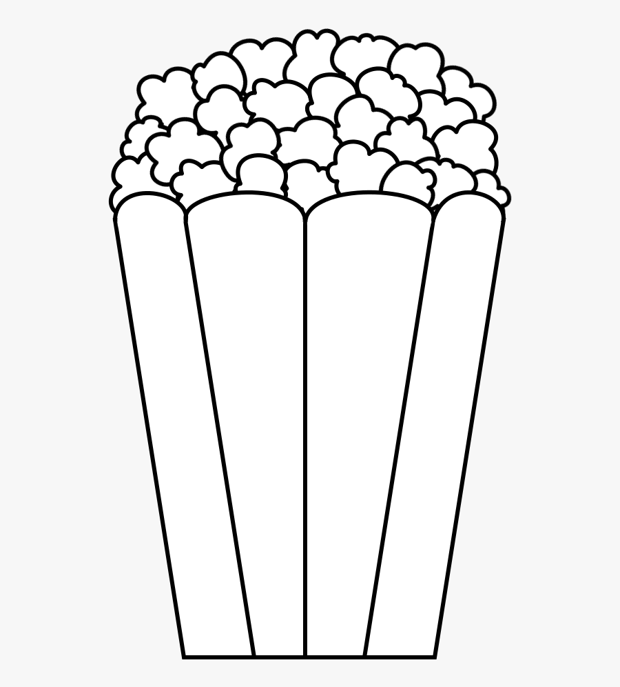 Clip Art Png Library Huge - Popcorn Box Black And White, Transparent Clipart