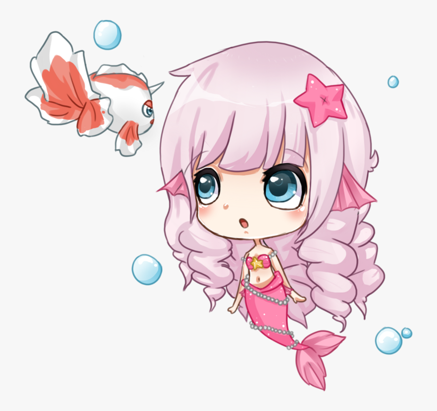 Transparent Cute Mermaid Png - Cute Chibi Mermaid, Transparent Clipart