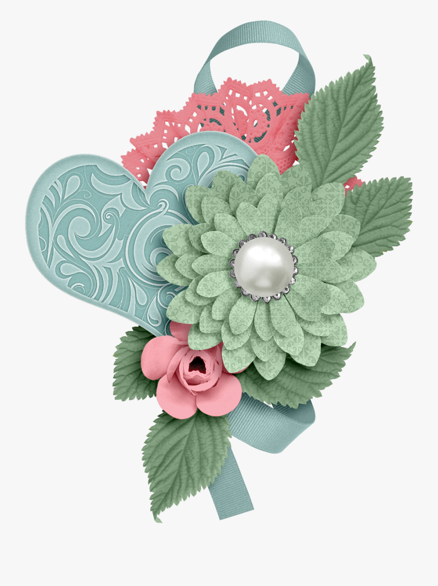 Flowers Clipart Scrapbook - Floral Scrapbook Design Png, Transparent Clipart