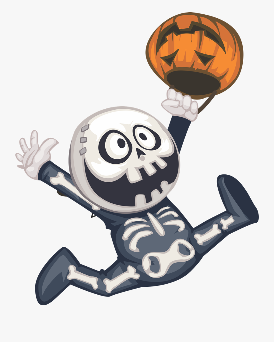 Skeleton Halloween Clip Art, Transparent Clipart