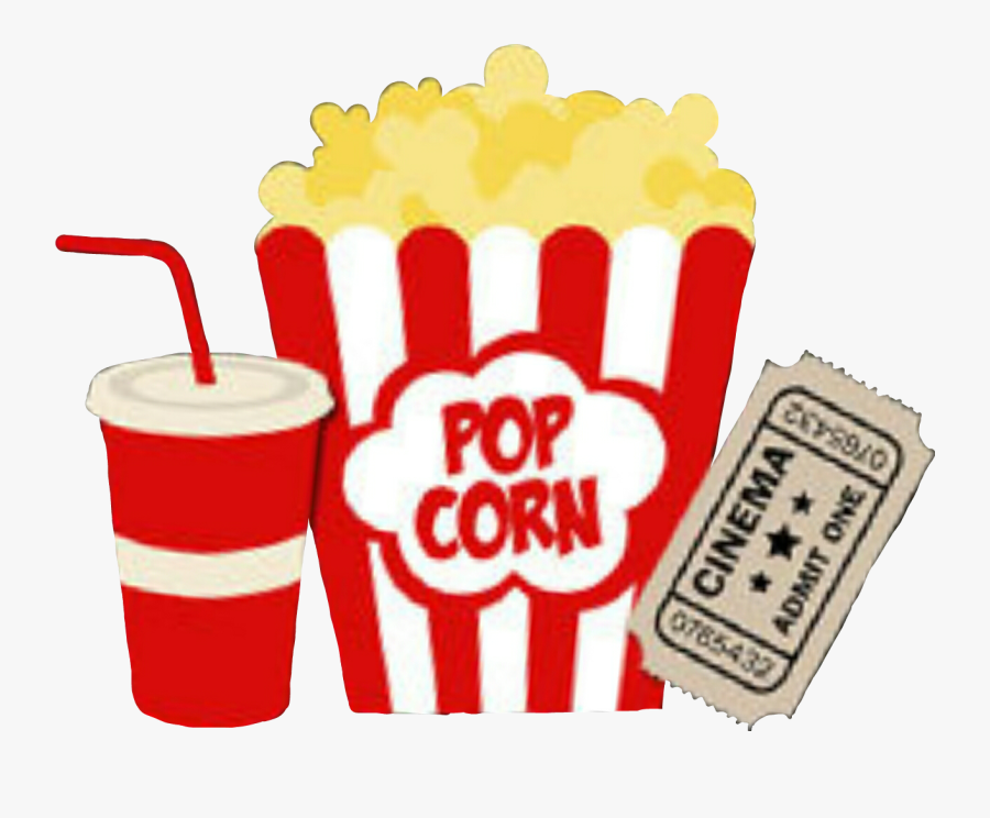 Movies Ticket Soda Sticker - Clip Art Movie Popcorn, Transparent Clipart