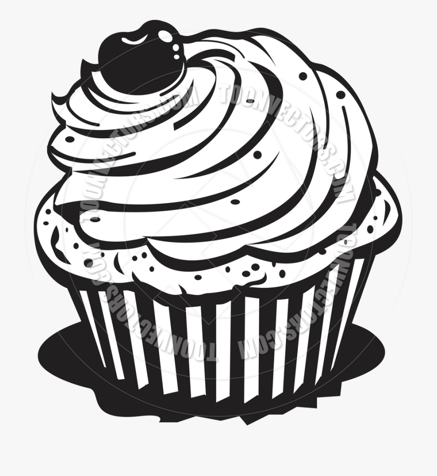Cupcake Baked Goods Black And White Clipart Cup Cake - Cup Cake Coloring Pages, Transparent Clipart