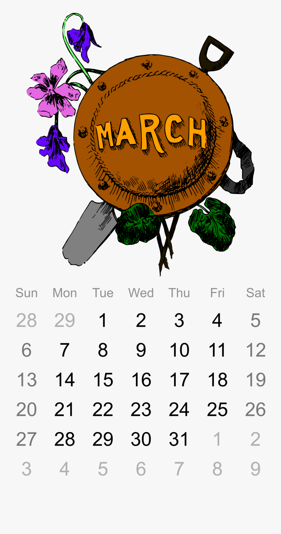 Weekly Calendar Clipart - March Calendar Clipart Png, Transparent Clipart