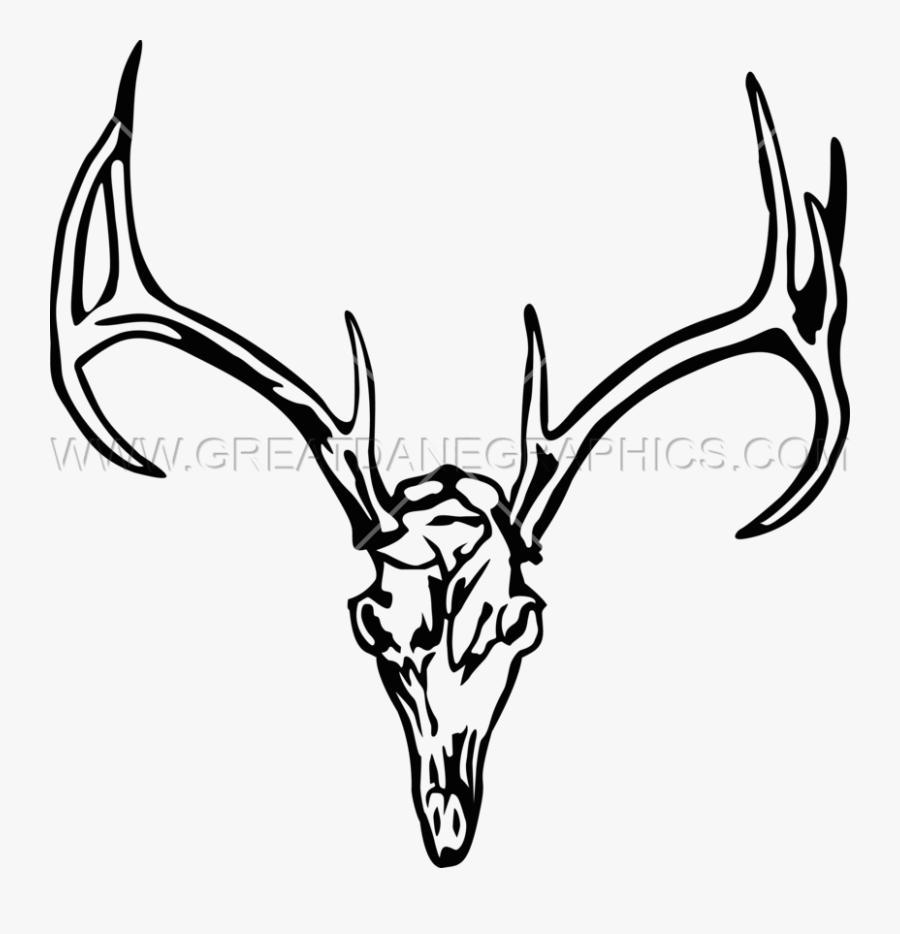 Deer Skull Charge Production Ready Artwork For T Shirt - Tribal Deer Skull Clip Art, Transparent Clipart