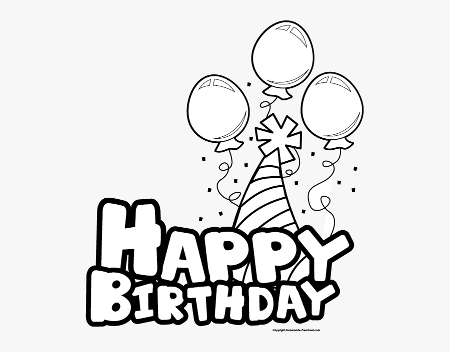 Best Birthday Clip Art Black And White - Black And White Birthday Clipart, Transparent Clipart
