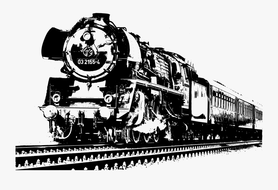 Locomotive Clipart Diesel Train - Steam Train Clipart Black And White, Transparent Clipart