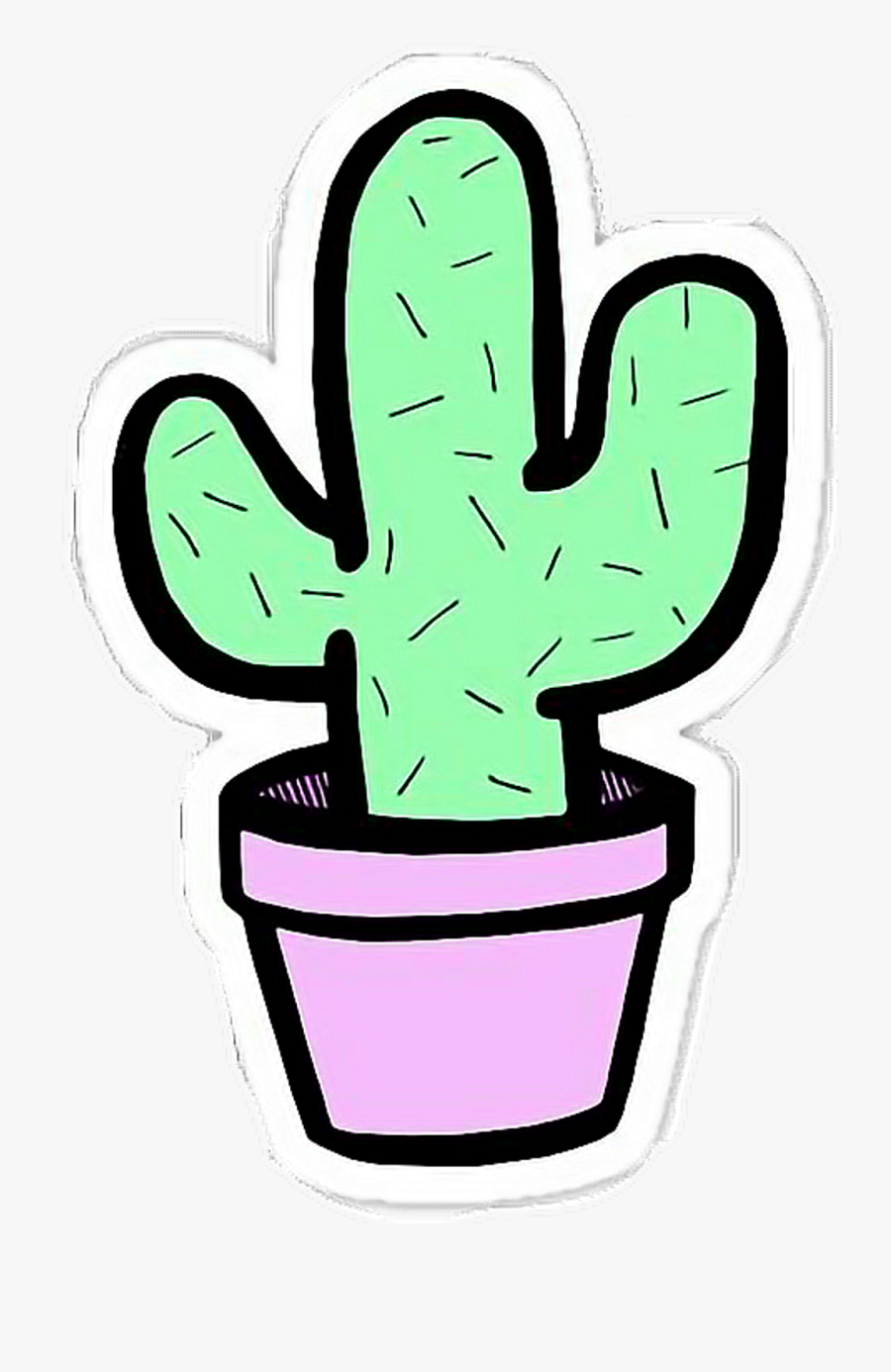 #sticker @picsart #cactus #flower #stikers @isagonzl469 - Cactus Drawing, Transparent Clipart