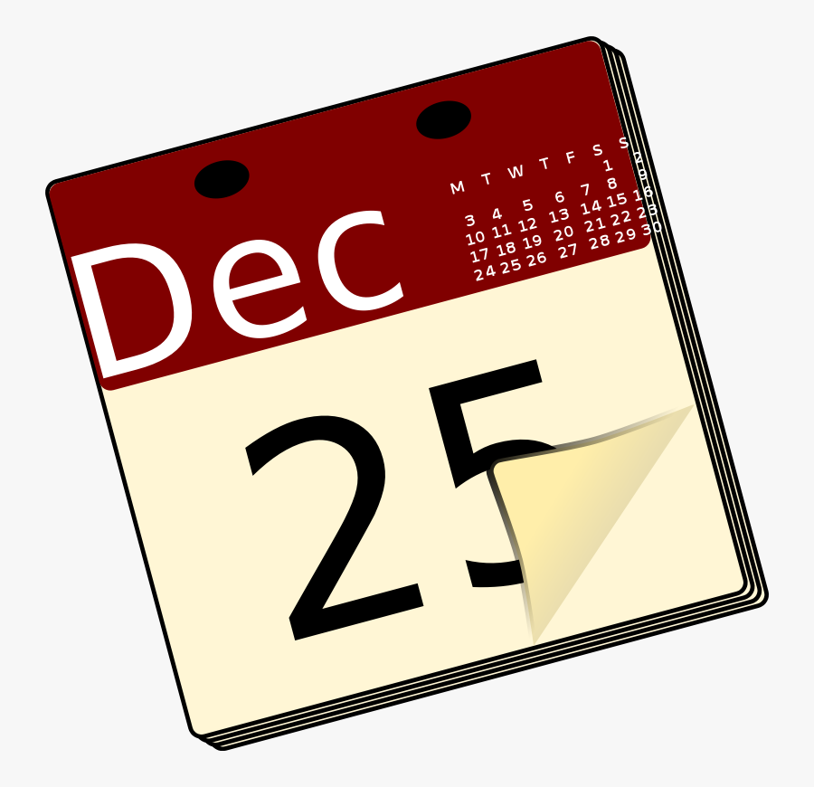 December Calendar Clipart, Transparent Clipart