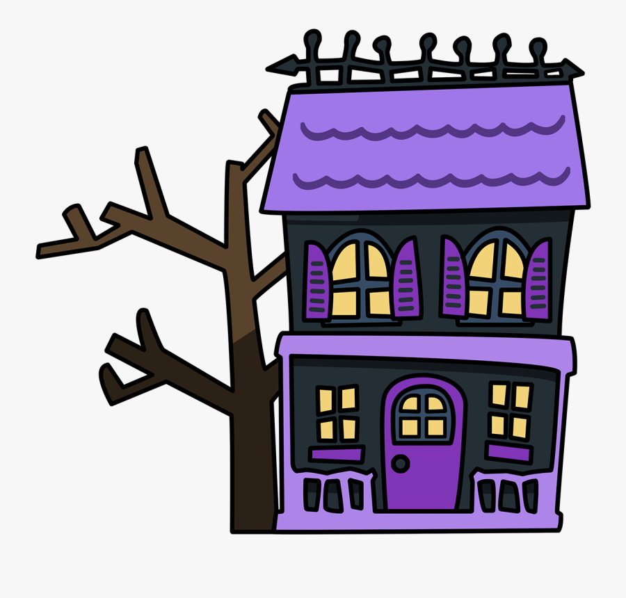 28 Collection Of Cartoon Haunted House Clipart - Cartoon Animated Haunted House, Transparent Clipart