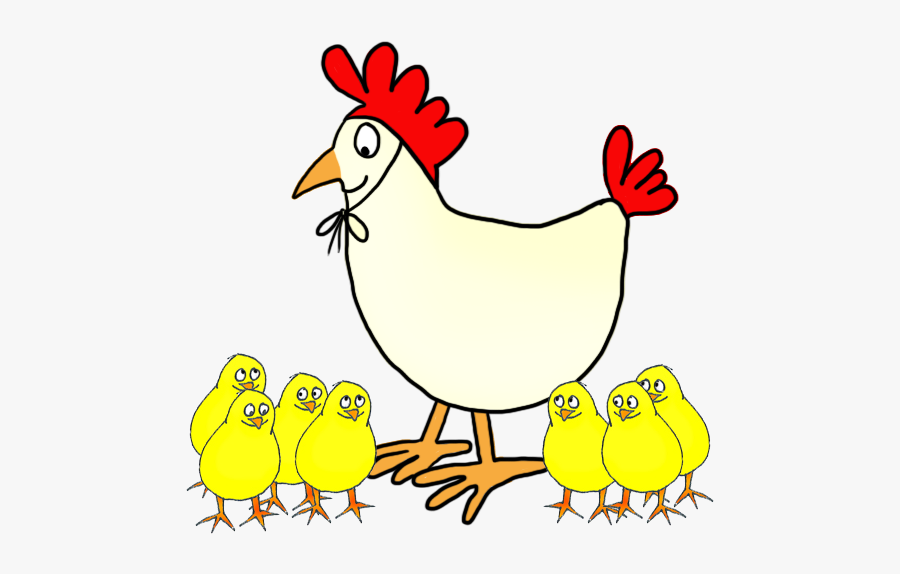 Hen With Chicken - Chicken Cartoon Transparent Background, Transparent Clipart