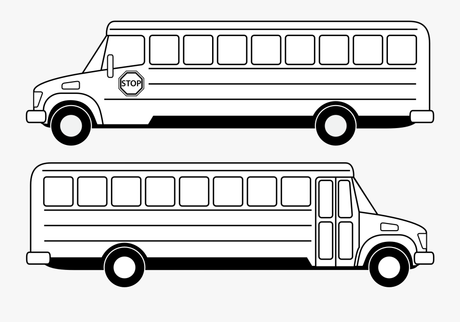 School Bus Clip Art Black And White, Transparent Clipart