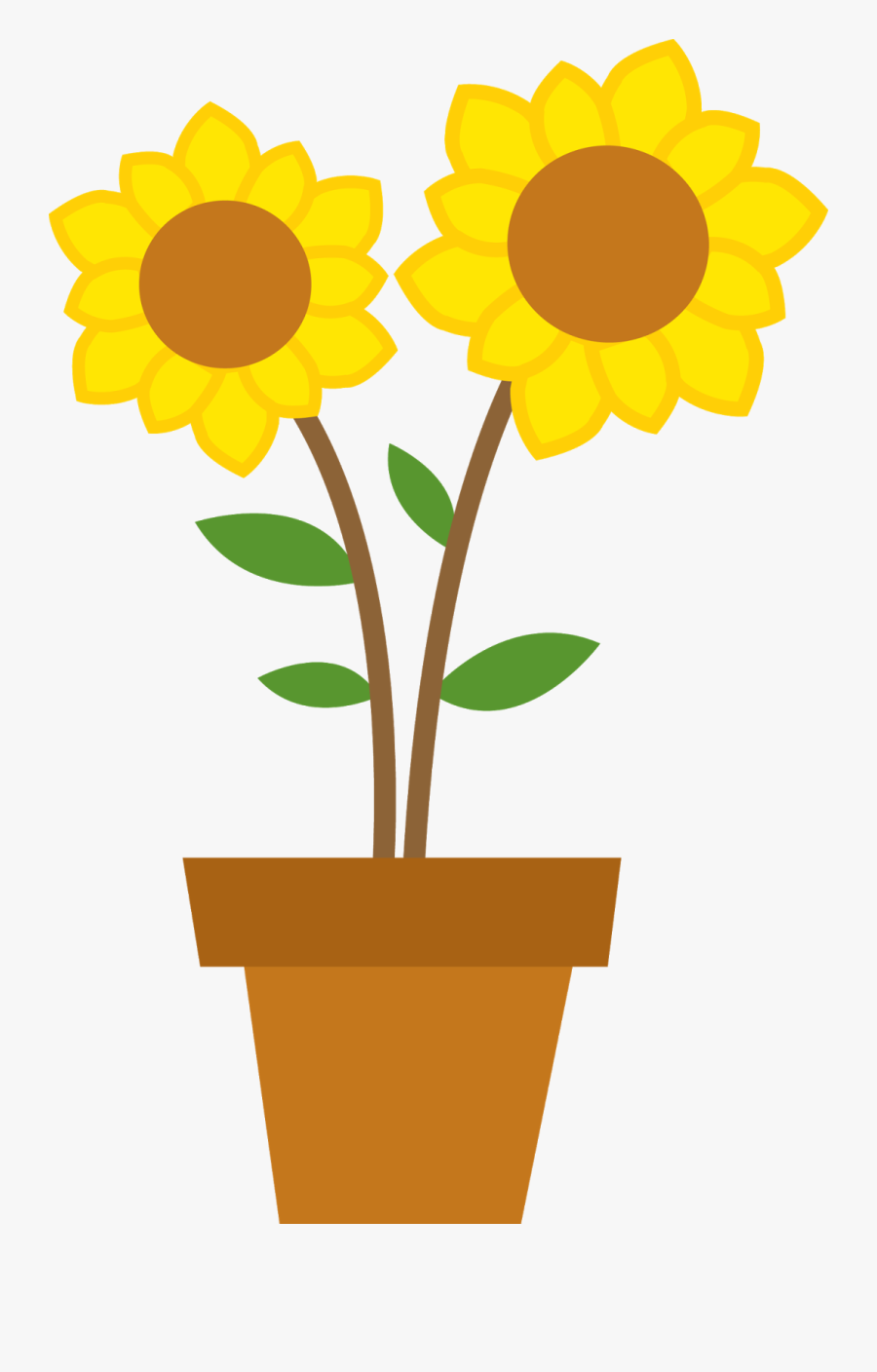 Clipart Png, Clipart Images, Sunflower Stencil, Borders - Vaso De Flor Desenho, Transparent Clipart