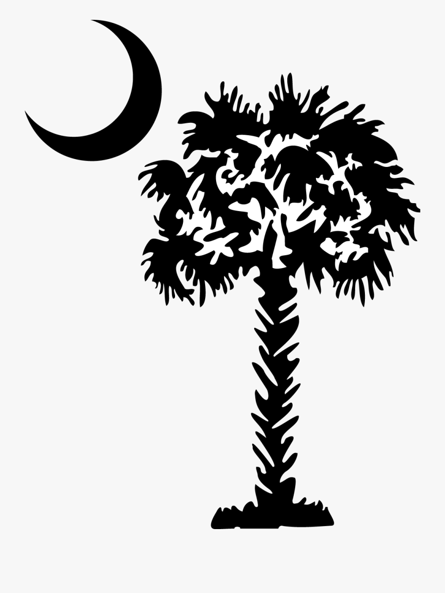 Transparent Moon Clipart - Palmetto Tree Clipart Black And White, Transparent Clipart