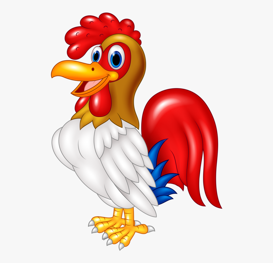Funny Cartoon Animals Vector - Cute Rooster Cartoon Png, Transparent Clipart