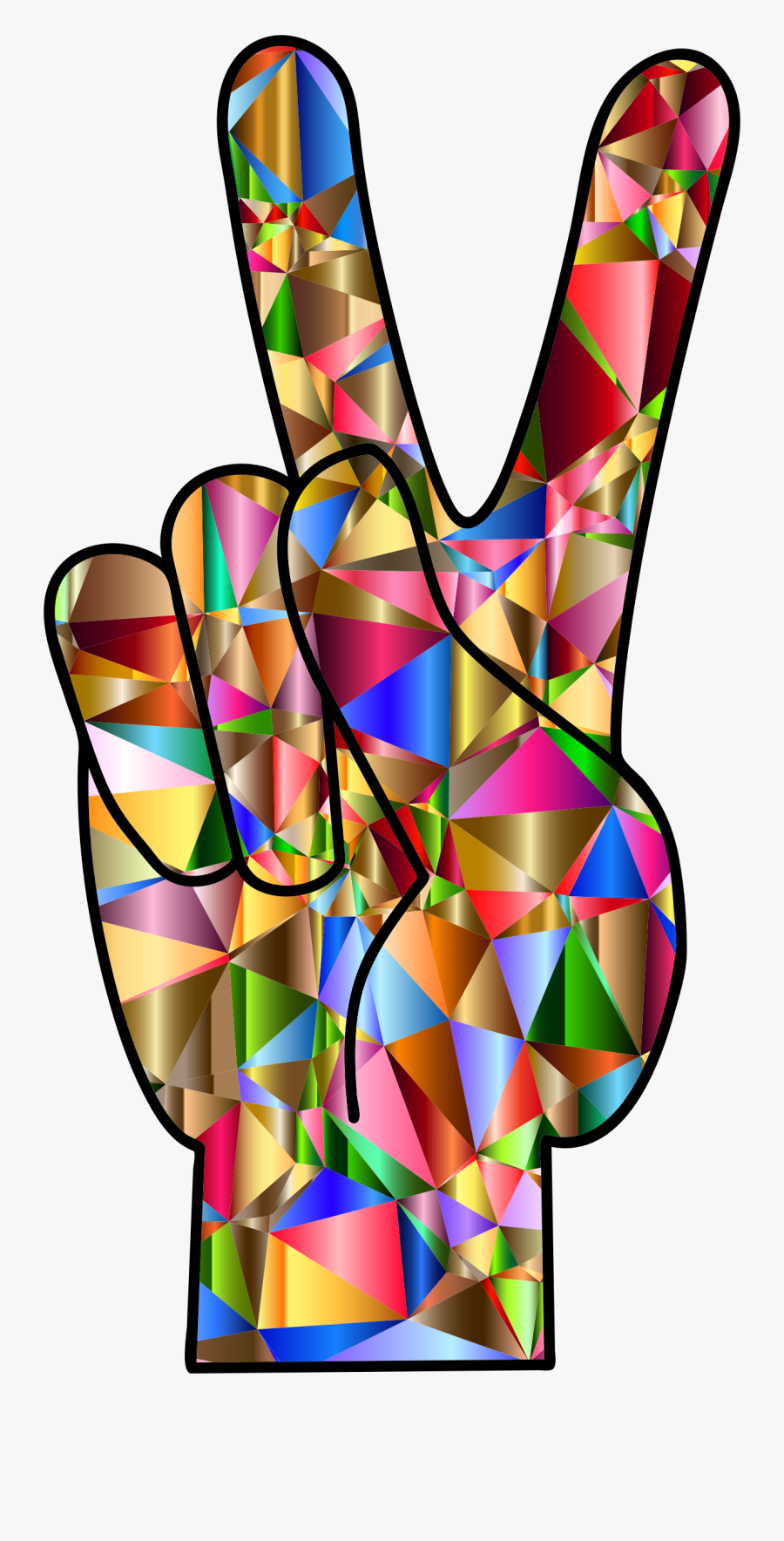 Clipart - - Peace Hand Sign Png, Transparent Clipart