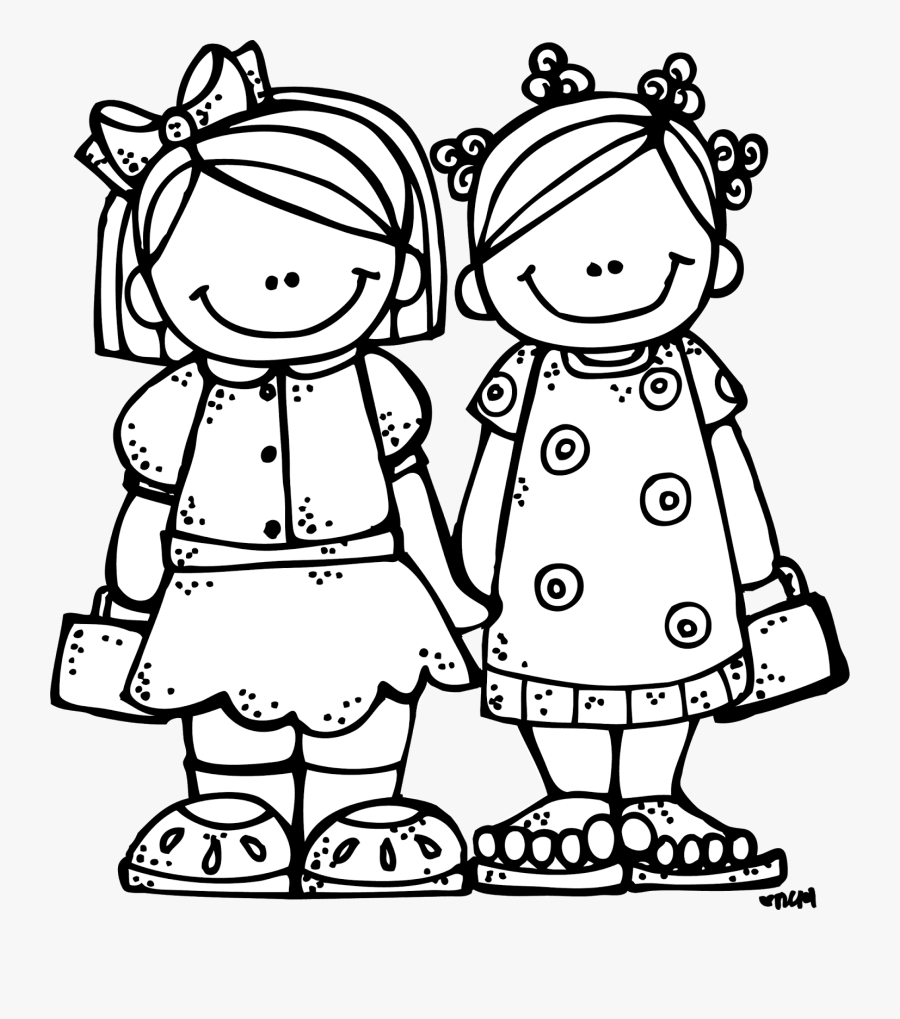 Thumb Image - Two Friends Clip Art Black And White, Transparent Clipart