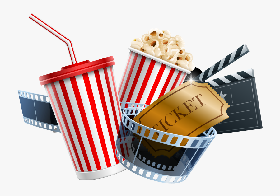 Popcorn Clipart Hollywood - Transparent Movie Night Clipart, Transparent Clipart