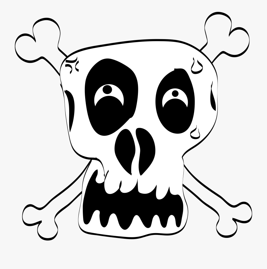 Funny Skull Svg Clip Arts - Skull And Crossbones Funny, Transparent Clipart