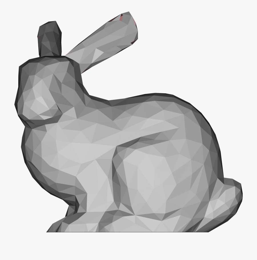 Mammal,black And White,stanford Bunny - Stanford Bunny Low Poly, Transparent Clipart