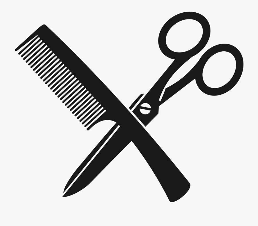 Symbol,scissors,line - Comb And Scissors Logo, Transparent Clipart