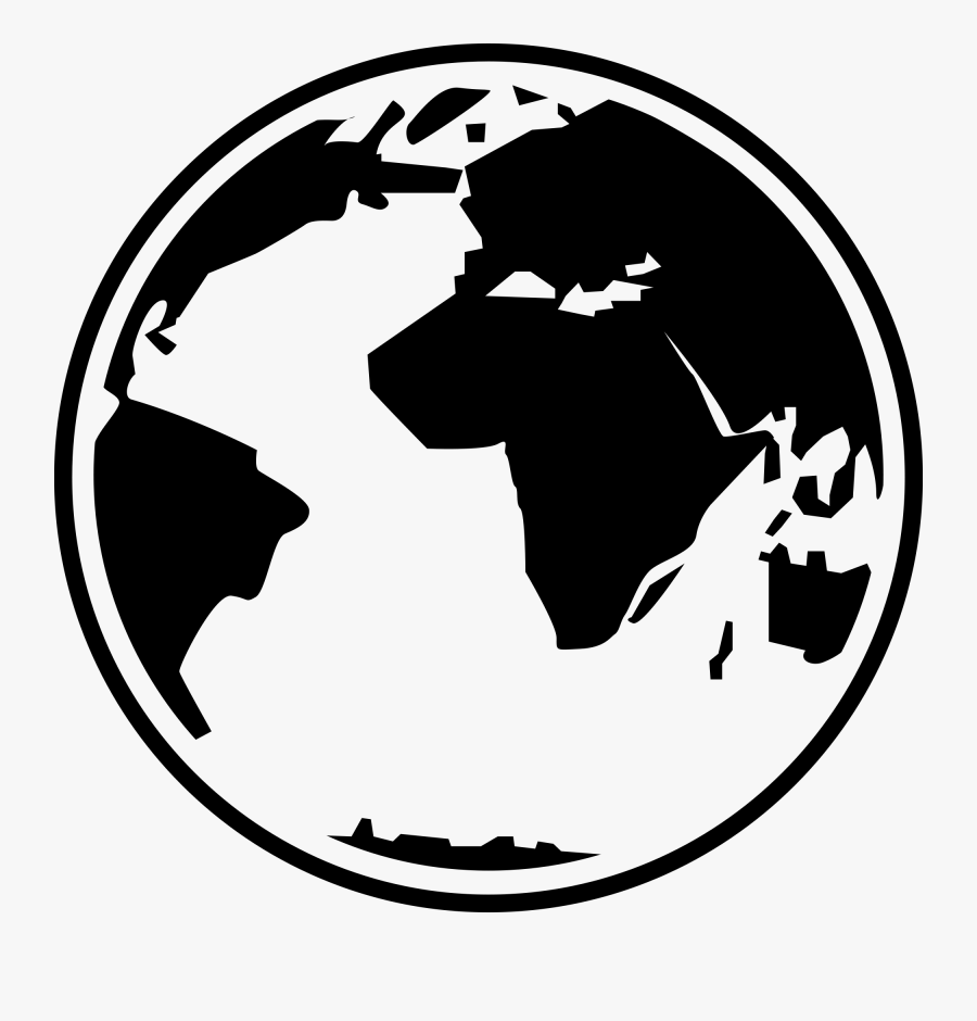 Globe Black And White Free Globe Clipart Black And - Globe Clipart Black And White Simple, Transparent Clipart