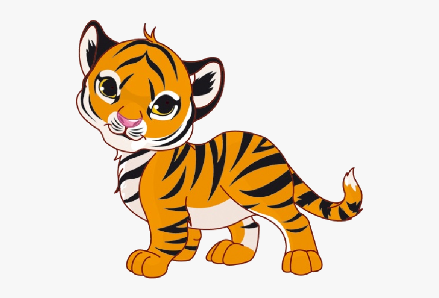 Tiger Cubs Cute Cartoon Animal Images On - Tiger Cub Clipart, Transparent Clipart
