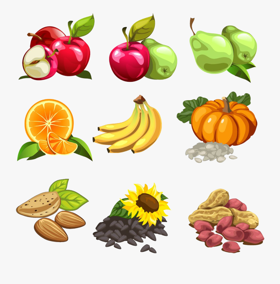 Pumpkin And Sunflower Clipart Free - Alimentos Naturales Dibujos, Transparent Clipart