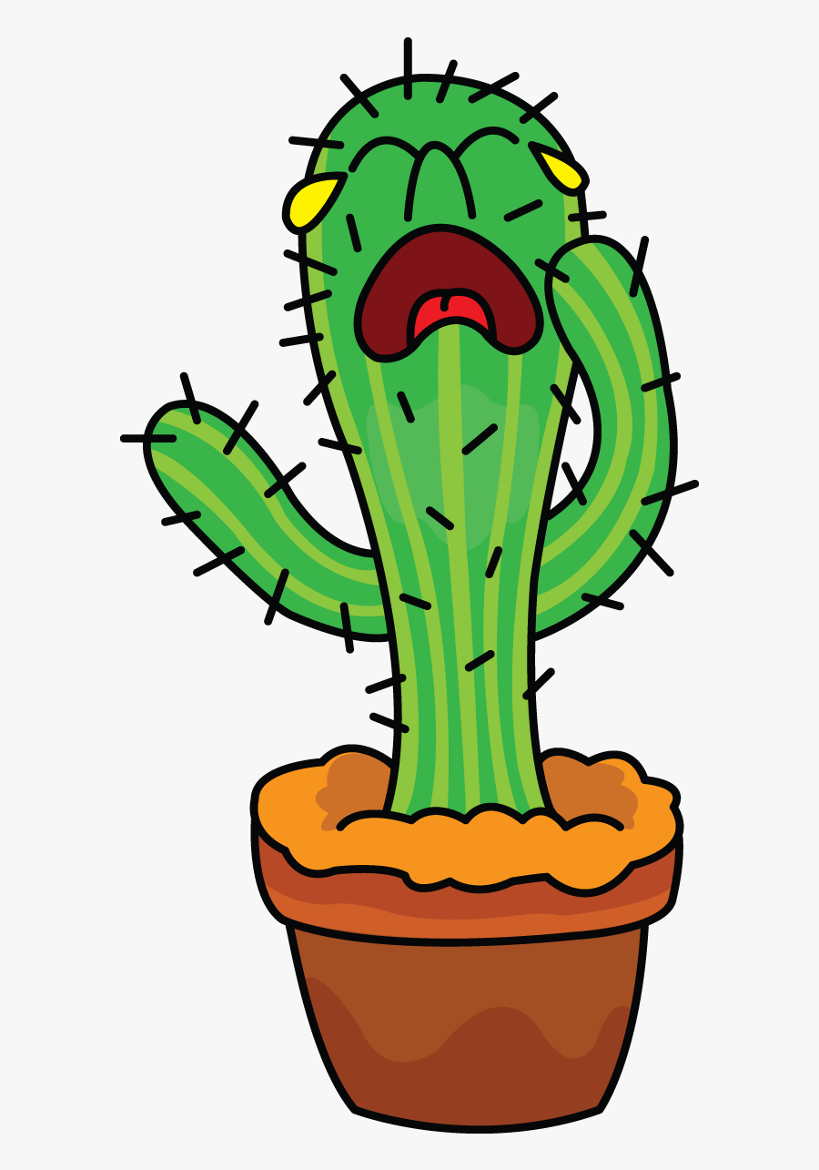Tutorial On How To Draw A Cactus - Cactus Easy Desert Drawing, Transparent Clipart