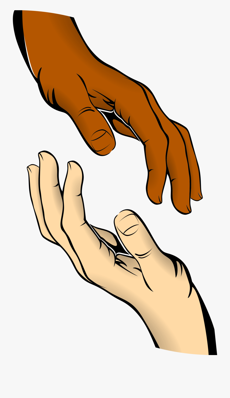 Helping Hand Clipart - Touching Hands Clipart, Transparent Clipart