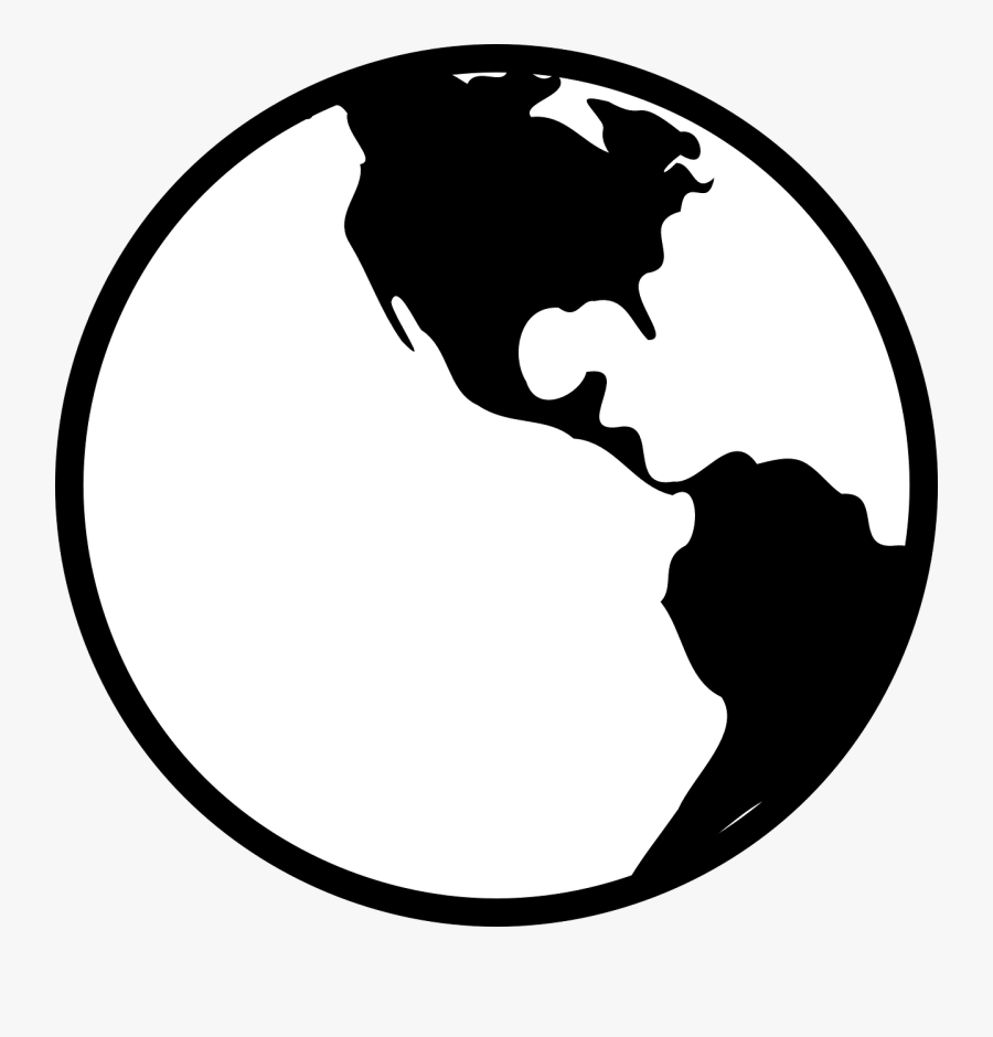 World Earth Free Vector - Black And White World Logo, Transparent Clipart