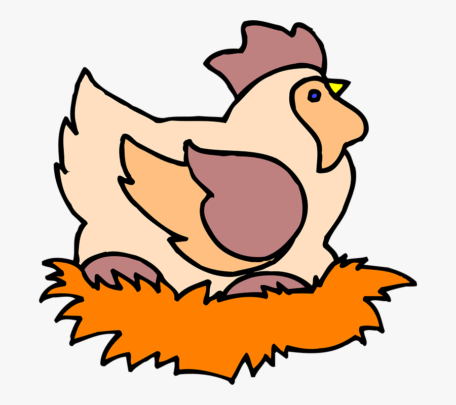 Chicken On A Nest Cartoon, Transparent Clipart